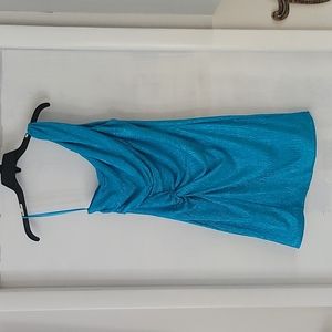 As U Wish bright blue bodycon one shoulder dress, size large